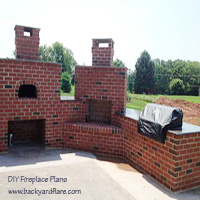 DIY Outdoor Fireplace with Pizza Oven and Outdoor Kitchen